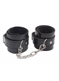 Черные оковы на ноги Obey Me Leather Ankle Cuffs - Chisa - купить с доставкой в Люберцах
