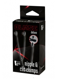 Черные зажимы на соски и клитор на цепочке DELUXE NIPPLE   CLIT CLAMPS - Dream Toys - купить с доставкой в Люберцах