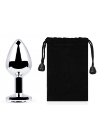 Серебристая анальная пробка с прозрачным стразом - 7,2 см. - Anal Jewelry Plug - купить с доставкой в Люберцах