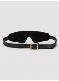 Черная плотная маска на глаза Bound to You Faux Leather Blindfold - Fifty Shades of Grey - купить с доставкой в Люберцах