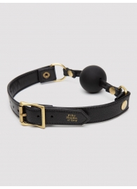 Черный кляп-шар Bound to You Faux Leather Ball Gag - Fifty Shades of Grey - купить с доставкой в Люберцах