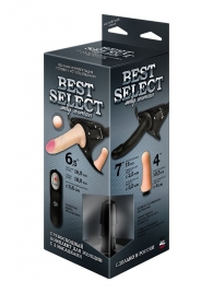 Черный женский пояс BEST SELECT с 3 насадками и вибрацией - LOVETOY (А-Полимер) - купить с доставкой в Люберцах