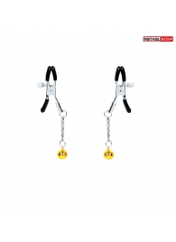 Оригинальные зажимы на соски с желтыми шариками - Notabu - купить с доставкой в Люберцах