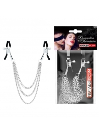 Оригинальные зажимы на соски с тройной цепочкой - Notabu - купить с доставкой в Люберцах