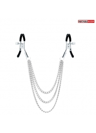 Оригинальные зажимы на соски с тройной цепочкой - Notabu - купить с доставкой в Люберцах