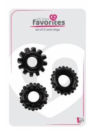 Набор из 3 черных эрекционных колец SET OF 3 COCKRINGS - Dream Toys - в Люберцах купить с доставкой