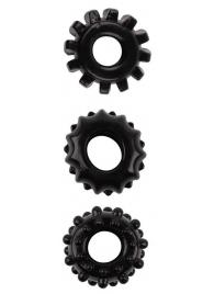 Набор из 3 черных эрекционных колец SET OF 3 COCKRINGS - Dream Toys - в Люберцах купить с доставкой