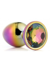 Голографическая анальная втулка с радужным кристаллом - 7,1 см. - Dream Toys - купить с доставкой в Люберцах
