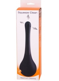 Черный анальный душ SQUEEZE CLEAN с закругленным наконечником - Seven Creations - купить с доставкой в Люберцах