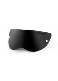 Черная плотная кожаная маска на глаза - БДСМ Арсенал - купить с доставкой в Люберцах