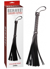 Черная многохвостая плеть Pleasure Whip - 46 см. - Chisa - купить с доставкой в Люберцах