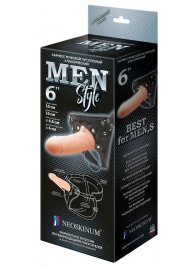 Телесный пустотелый харнесс MEN Style - 17,5 см. - LOVETOY (А-Полимер) - купить с доставкой в Люберцах