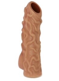 Телесная насадка с венками и открытой головкой Nude Sleeve L - 14 см. - KOKOS - в Люберцах купить с доставкой