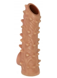 Телесная насадка с шипами и открытой головкой Nude Sleeve M - 12 см. - KOKOS - в Люберцах купить с доставкой