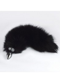 Хромированная анальная пробка с пушистым хвостиком - Sitabella - купить с доставкой в Люберцах