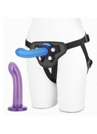 Страпон унисекс Beginners Strap-On с 2 насадками - 15 и 13 см. - Lux Fetish - купить с доставкой в Люберцах