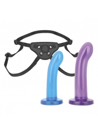 Страпон унисекс Beginners Strap-On с 2 насадками - 15 и 13 см. - Lux Fetish - купить с доставкой в Люберцах