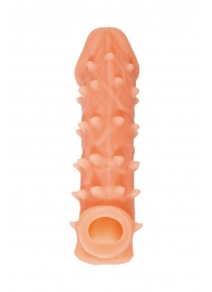 Телесная закрытая насадка с пупырышками Cock Sleeve Size L - 17,6 см. - KOKOS - в Люберцах купить с доставкой