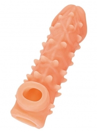 Телесная закрытая насадка с пупырышками Cock Sleeve Size L - 17,6 см. - KOKOS - в Люберцах купить с доставкой
