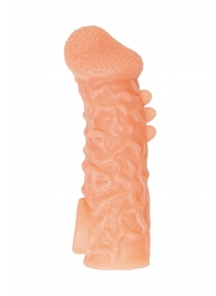 Телесная закрытая насадка с шершавой головкой Cock Sleeve Size L - 17,6 см. - KOKOS - в Люберцах купить с доставкой
