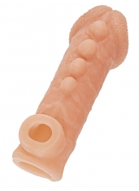 Телесная закрытая насадка с шишечками Cock Sleeve Size M - 15,6 см. - KOKOS - в Люберцах купить с доставкой