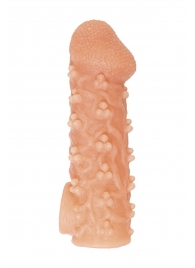 Телесная закрытая насадка с пучками шишечек Cock Sleeve Size L - 17,6 см. - KOKOS - в Люберцах купить с доставкой