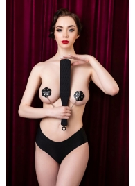 Черная силиконовая шлепалка  - 37,5 см. - ToyFa - купить с доставкой в Люберцах