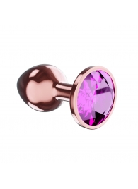 Пробка цвета розового золота с лиловым кристаллом Diamond Quartz Shine L - 8,3 см. - Lola Games - купить с доставкой в Люберцах