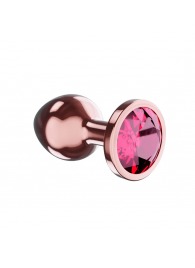 Пробка цвета розового золота с малиновым кристаллом Diamond Ruby Shine S - 7,2 см. - Lola Games - купить с доставкой в Люберцах