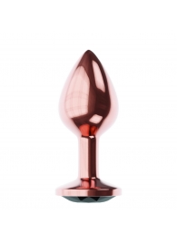 Пробка цвета розового золота с черным кристаллом Diamond Jet Shine L - 8,3 см. - Lola Games - купить с доставкой в Люберцах