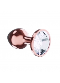 Пробка цвета розового золота с прозрачным кристаллом Diamond Moonstone Shine L - 8,3 см. - Lola Games - купить с доставкой в Люберцах