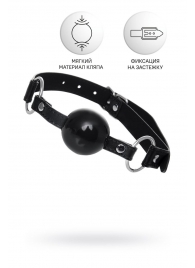 Черный кляп-шар на кожаных ремешках Anonymo - ToyFa - купить с доставкой в Люберцах