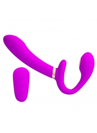 Лиловый безремневой страпон с функцией электростимуляции Thunderbird - Baile - купить с доставкой в Люберцах