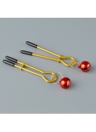 Золотистые зажимы с колокольчиками Gold - Sitabella - купить с доставкой в Люберцах