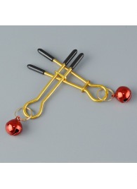 Золотистые зажимы с колокольчиками Gold - Sitabella - купить с доставкой в Люберцах