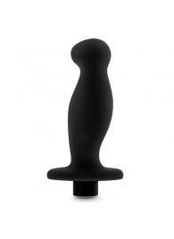 Черный анальный вибромассажёр Silicone Vibrating Prostate Massager 02 - 10,8 см. - Blush Novelties - в Люберцах купить с доставкой