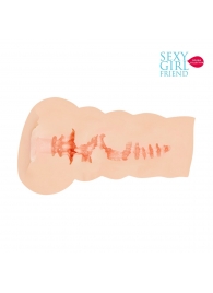 Мастурбатор-вагина телесного цвета с бороздками на внешней части - Bior toys - в Люберцах купить с доставкой