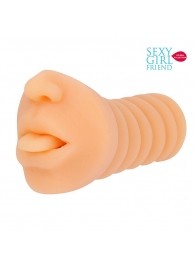 Телесный мастурбатор-ротик с высунутым язычком - Bior toys - в Люберцах купить с доставкой