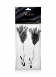 Зажимы для сосков с черными перьями Sweet Caress Feather Nipple Clumps - Sweet Caress - купить с доставкой в Люберцах