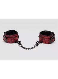 Красно-черные наручники Reversible Faux Leather Wrist Cuffs - Fifty Shades of Grey - купить с доставкой в Люберцах