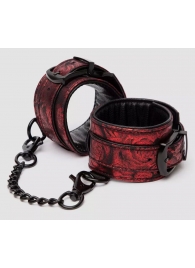 Красно-черные наручники Reversible Faux Leather Wrist Cuffs - Fifty Shades of Grey - купить с доставкой в Люберцах
