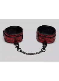 Красно-черные оковы Reversible Faux Leather Ankle Cuffs - Fifty Shades of Grey - купить с доставкой в Люберцах