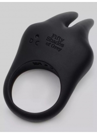 Черное эрекционное виброкольцо Sensation Rechargeable Vibrating Rabbit Love Ring - Fifty Shades of Grey - в Люберцах купить с доставкой