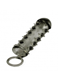 Дымчатая стимулирующая насадка с закрытой головкой SAMURAI PENIS SLEEVE BLACK - 14,5 см. - NMC - в Люберцах купить с доставкой