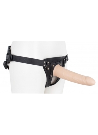 Пустотелый страпон Harness CLASSIC с бандажом - 19,5 см. - LOVETOY (А-Полимер) - купить с доставкой в Люберцах