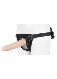 Пустотелый страпон Harness CLASSIC с бандажом - 19,5 см. - LOVETOY (А-Полимер) - купить с доставкой в Люберцах