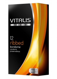 Ребристые презервативы VITALIS PREMIUM ribbed - 12 шт. - Vitalis - купить с доставкой в Люберцах