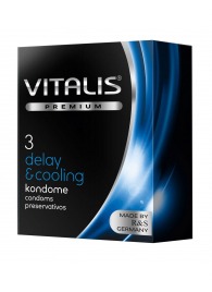 Презервативы VITALIS PREMIUM delay   cooling с охлаждающим эффектом - 3 шт. - Vitalis - купить с доставкой в Люберцах
