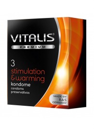 Презервативы VITALIS PREMIUM stimulation   warming с согревающим эффектом - 3 шт. - Vitalis - купить с доставкой в Люберцах