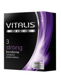 Презервативы с утолщенной стенкой VITALIS PREMIUM strong - 3 шт. - Vitalis - купить с доставкой в Люберцах
